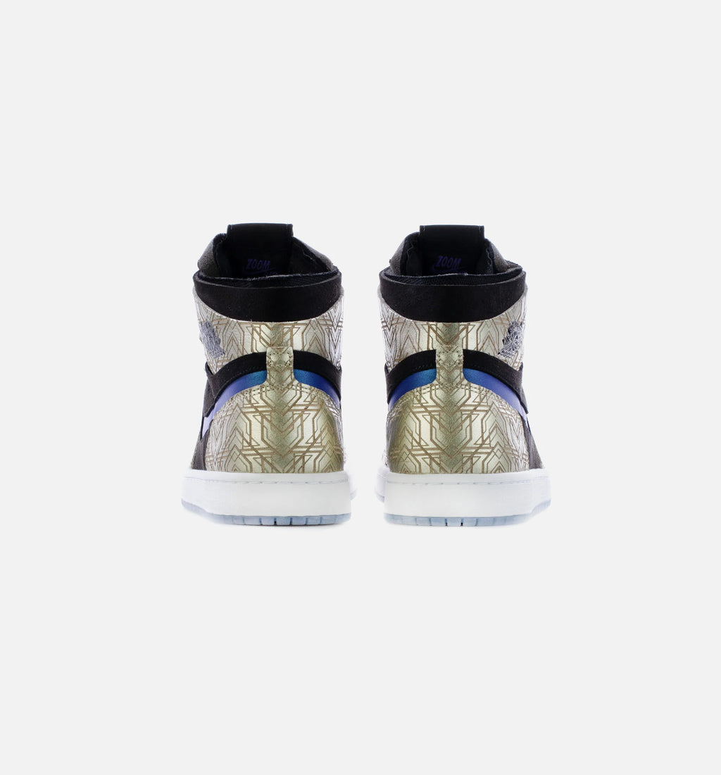 Air Jordan 1 Zoom CMFT Gold Laser Mens Lifestyle Shoes Gold Black Blue Free Shipping