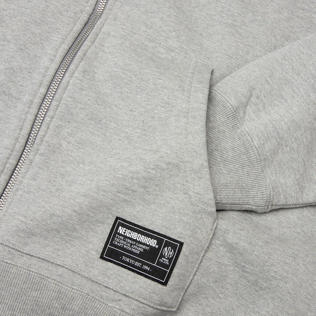 Classic L S Sweat Zip Hoodie Grey