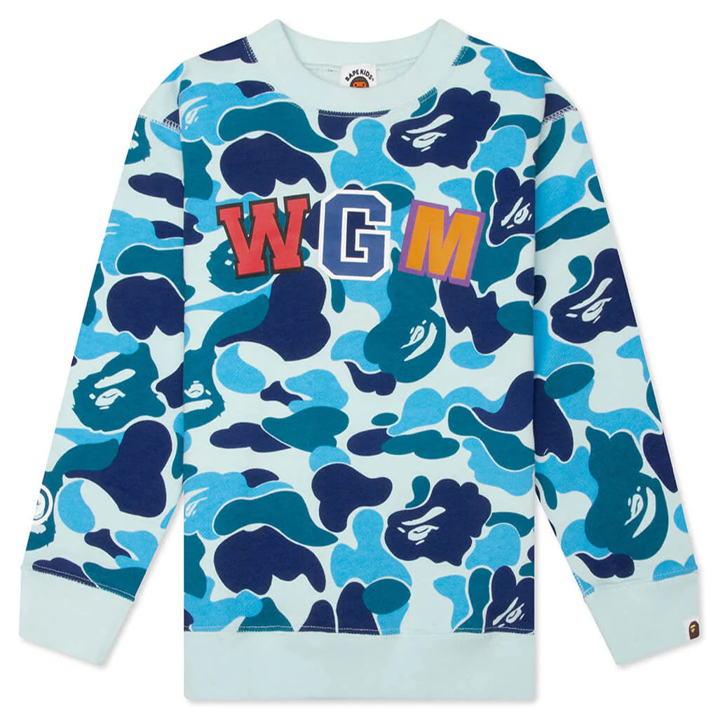Kids ABC Camo Shark Crewneck Sweatshirt Blue