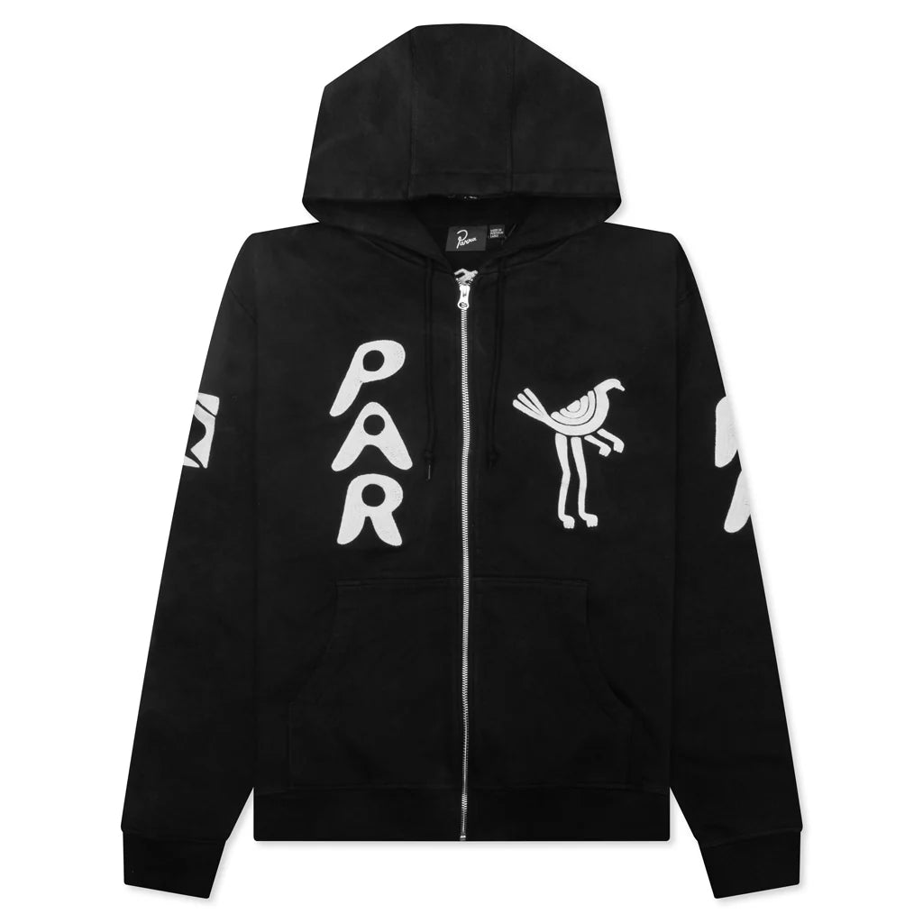 Zipped Pigeon Zip Hooded Sweatshirt Black