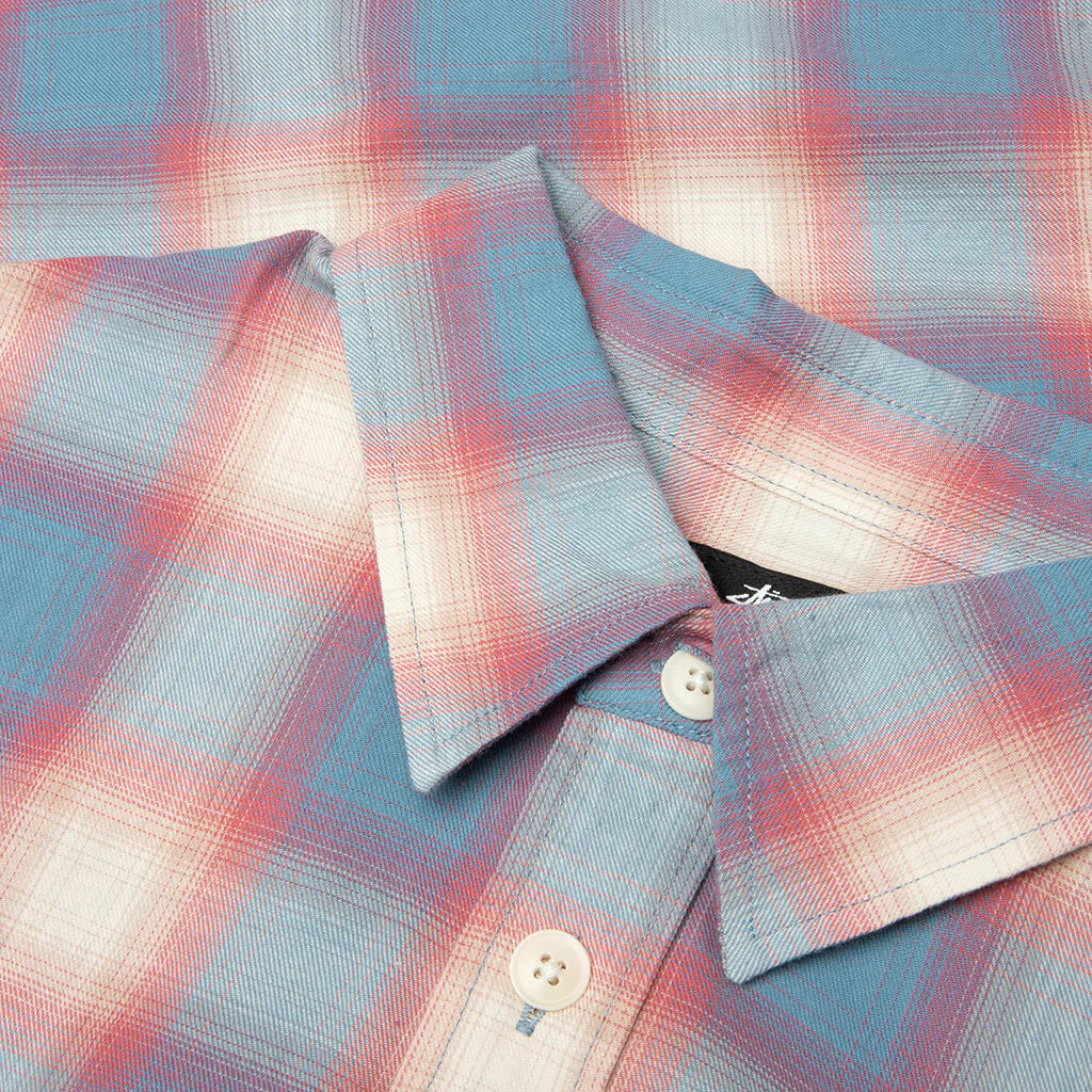 Beach Ombre Plaid Shirt Blue
