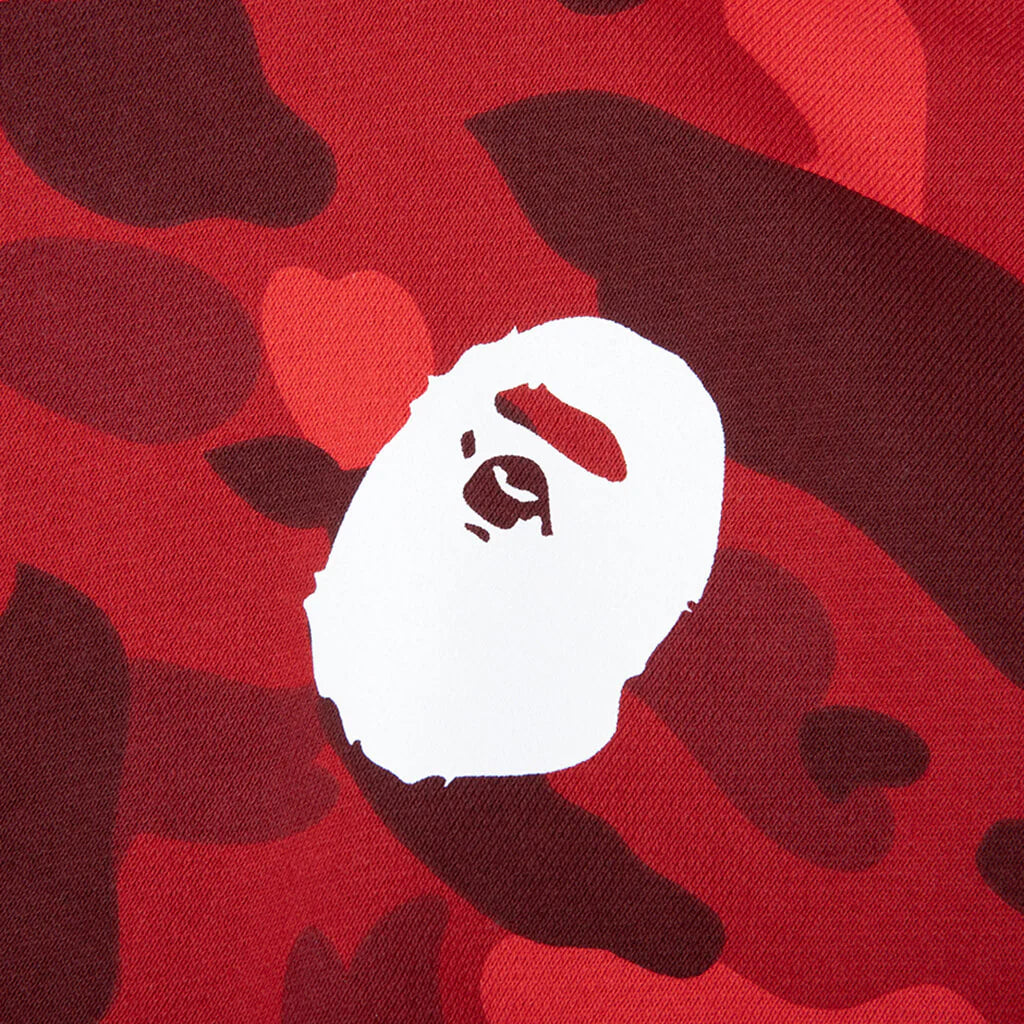 Kids Color Camo Ape Head Relaxed Fit Pullover Hoodie Red