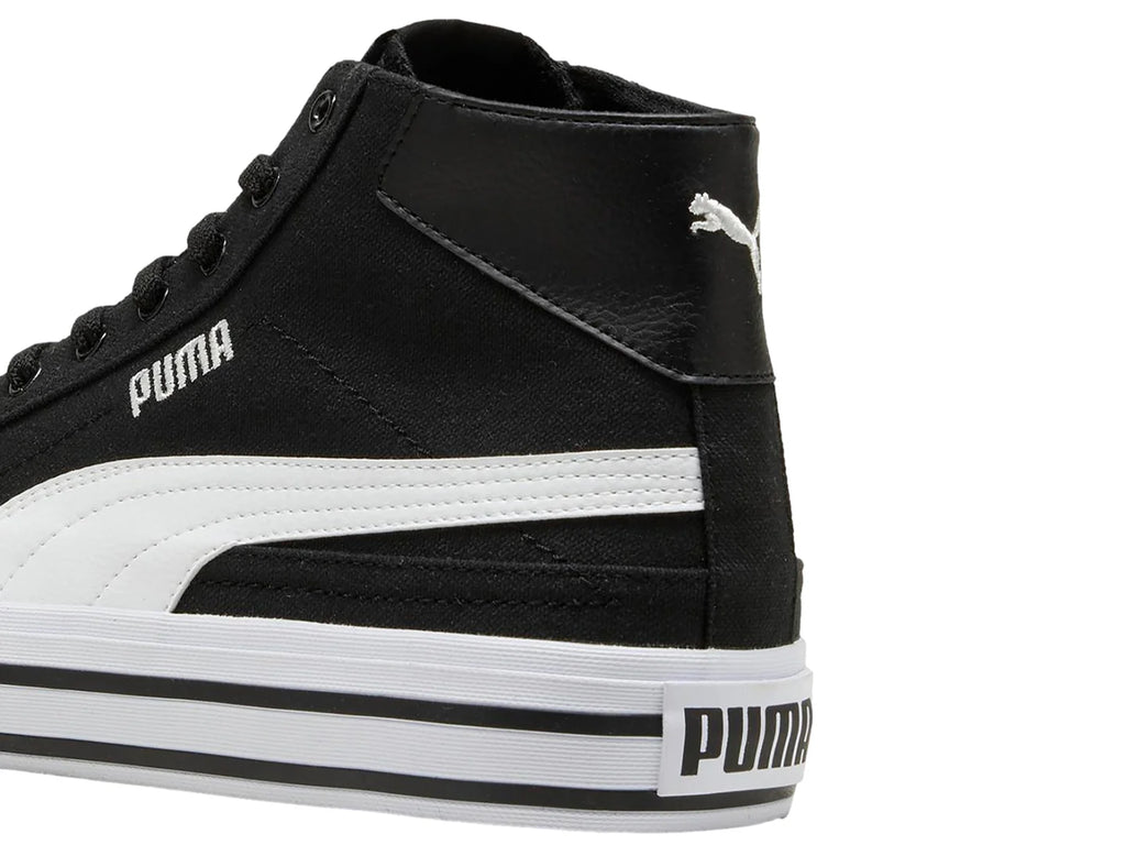 Tenis PUMA Court Classic Vulc Mid Negro y Blanco para Mujer