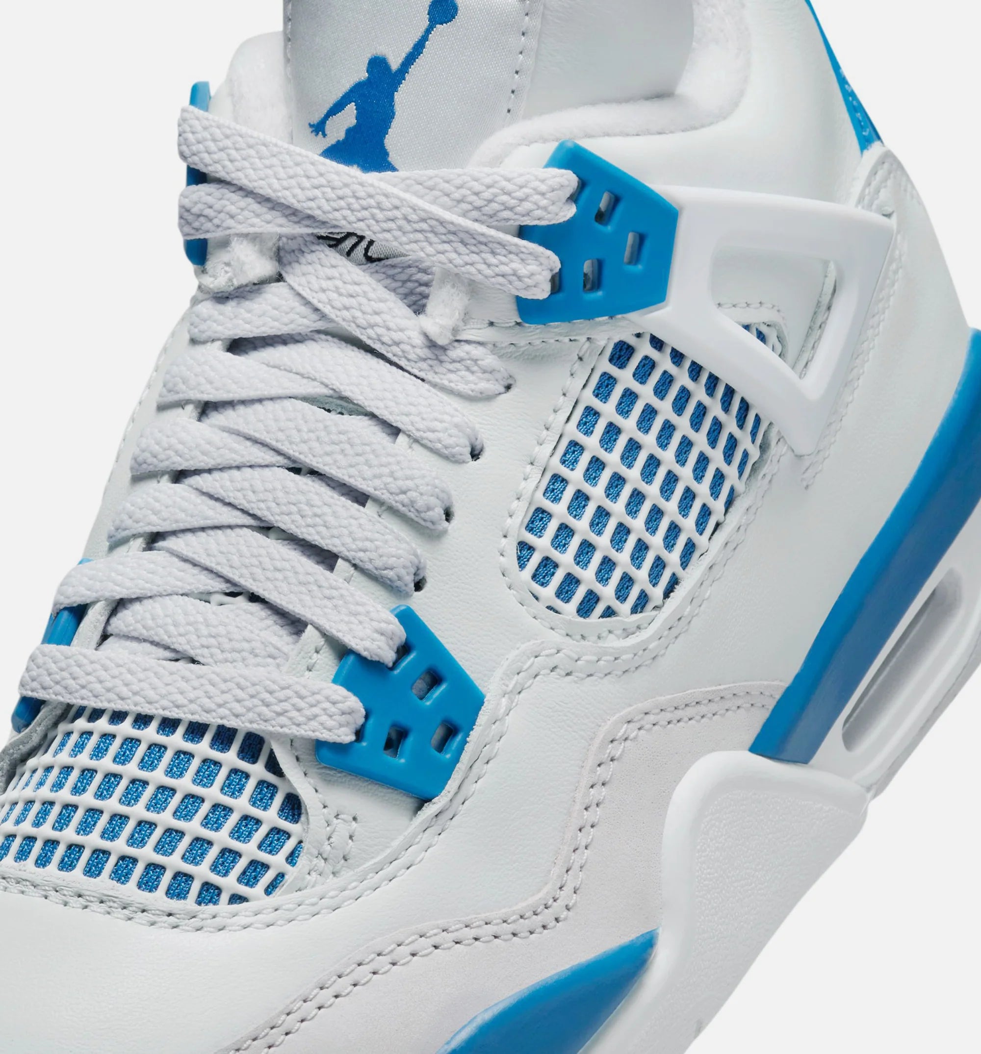 Air Jordan 4 Retro Industrial Blue Grade School Lifestyle Shoe Off White Industrial Blue Neutral Grey