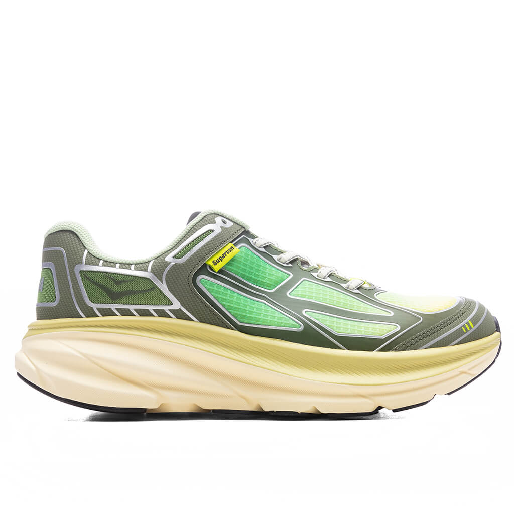Hoka x Supervsn Clifton One9 Green Flash Limelight