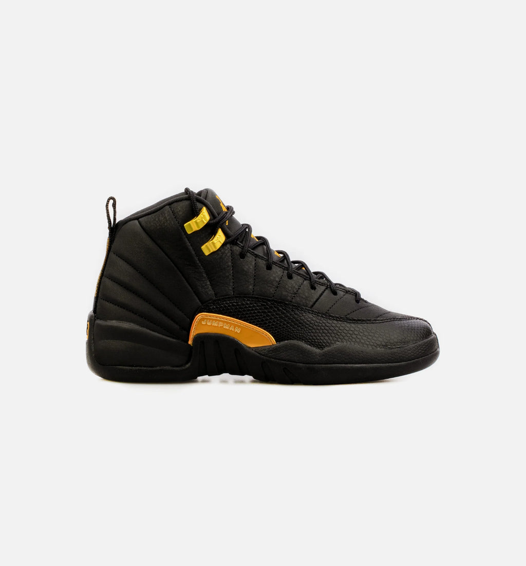 Air Jordan 12 Retro Black Taxi Grade School Lifestyle Shoe Black Free Shipping