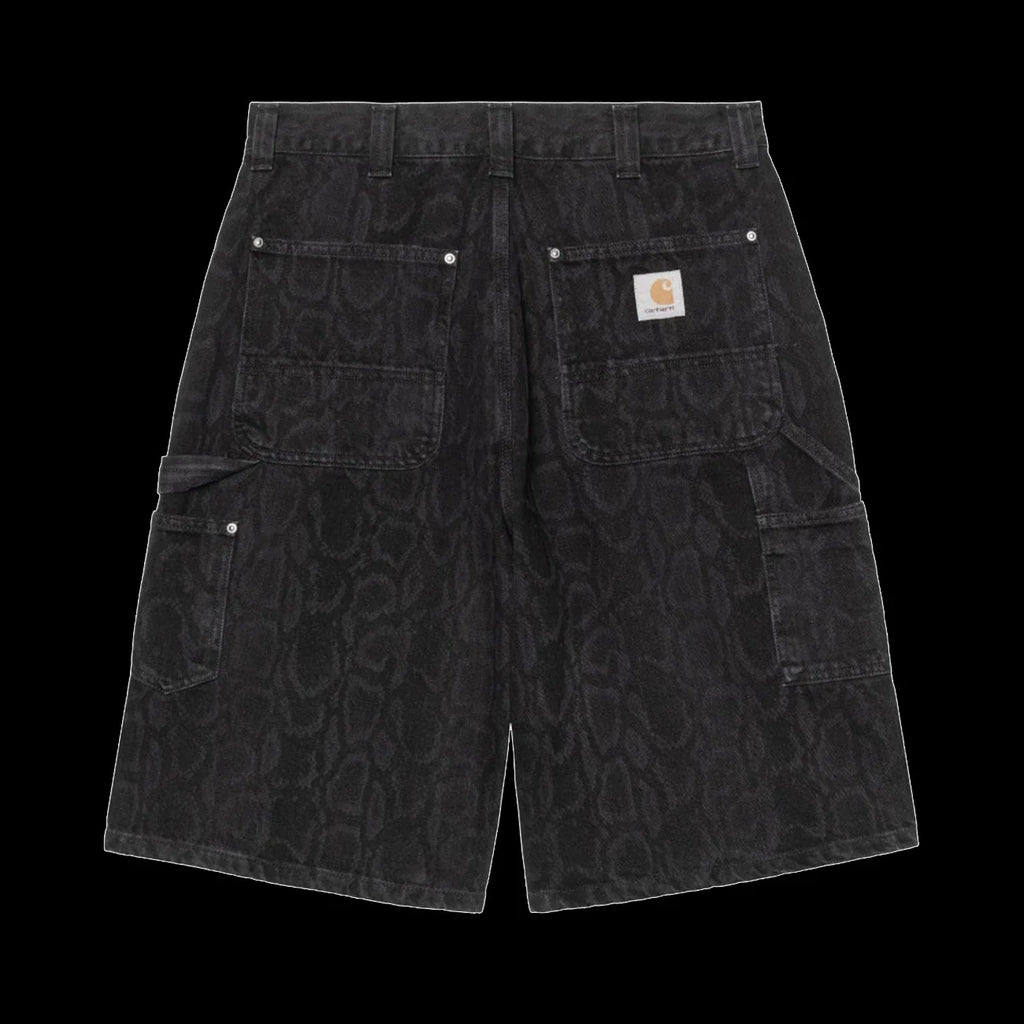 Carhartt WIP OG Double Knee Shorts Snake Camo Black Heavy Stone Wash