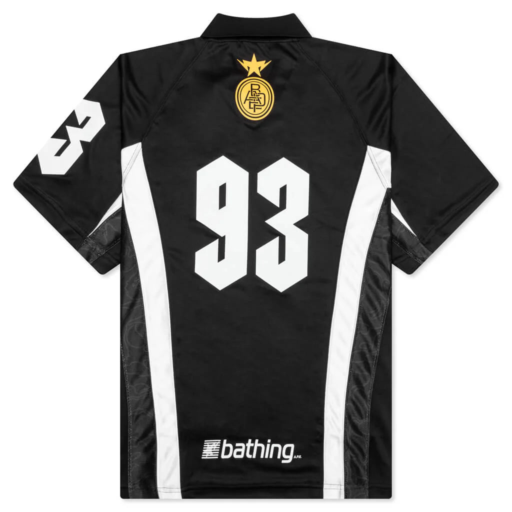 Multi Logo Relaxed Fit Soccer Jersey Black