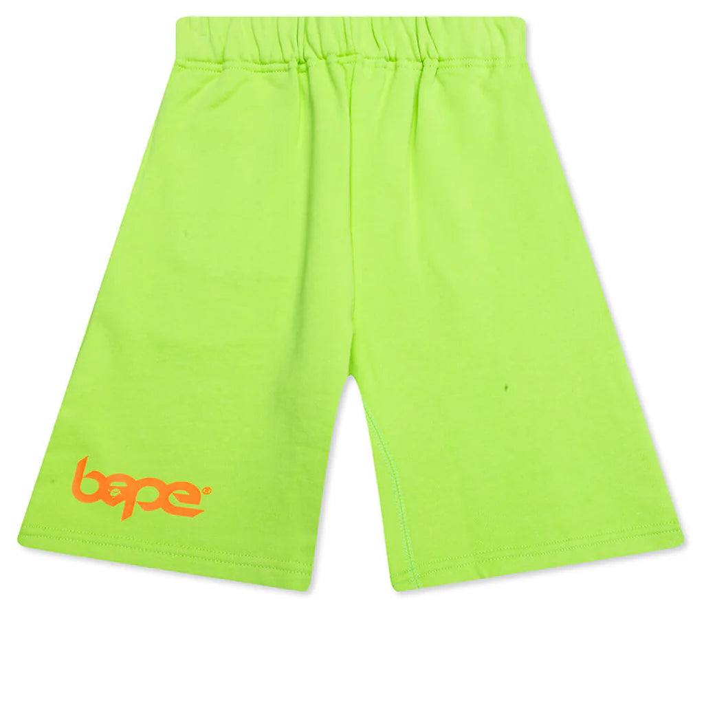 Kids Bape Pigment Dye Sweat Shorts Green