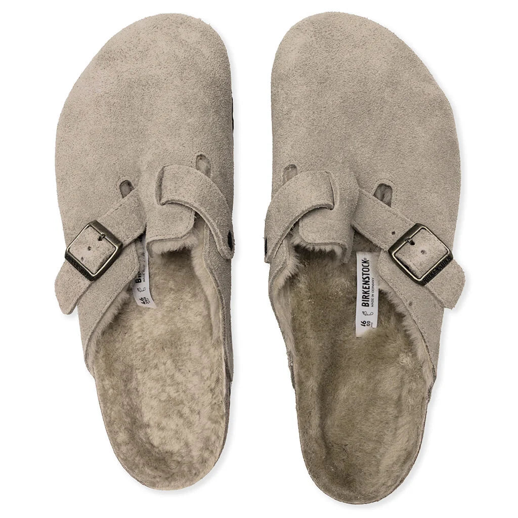 Boston Shearling Suede Leather Taupe