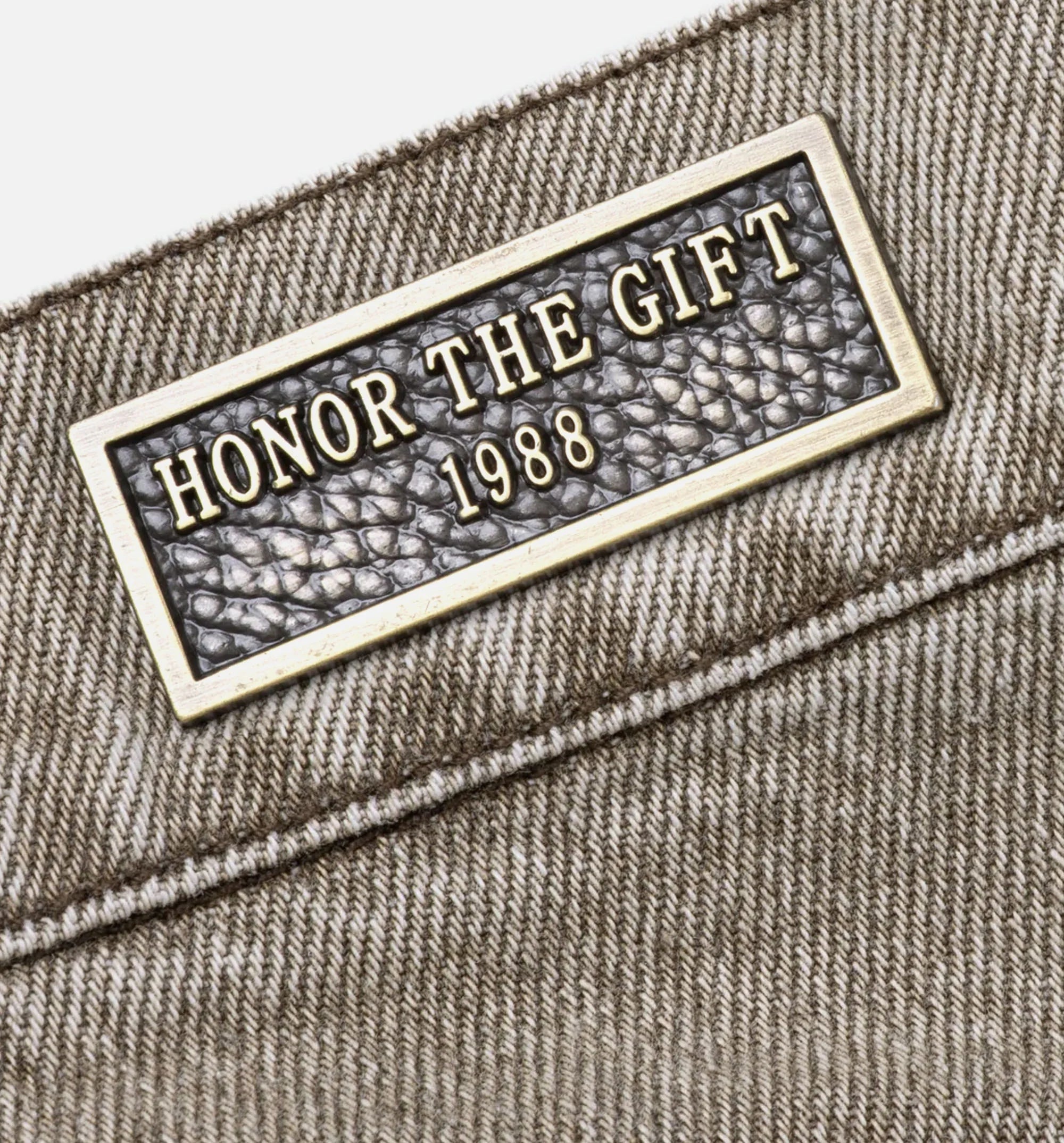 Washed Twill Indigo Mens Jean Taupe
