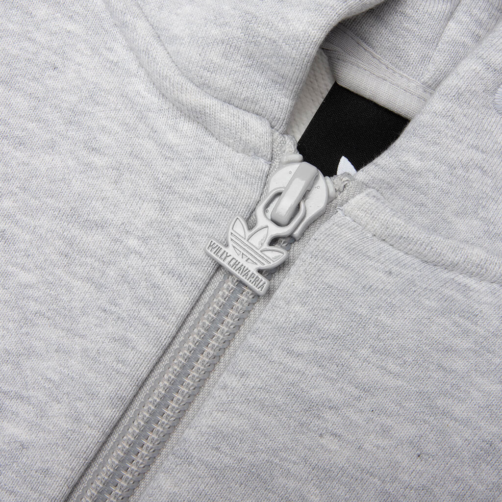 adidas Originals x Willy Chavarria Full Zip Logo Hoodie Light Grey Heather