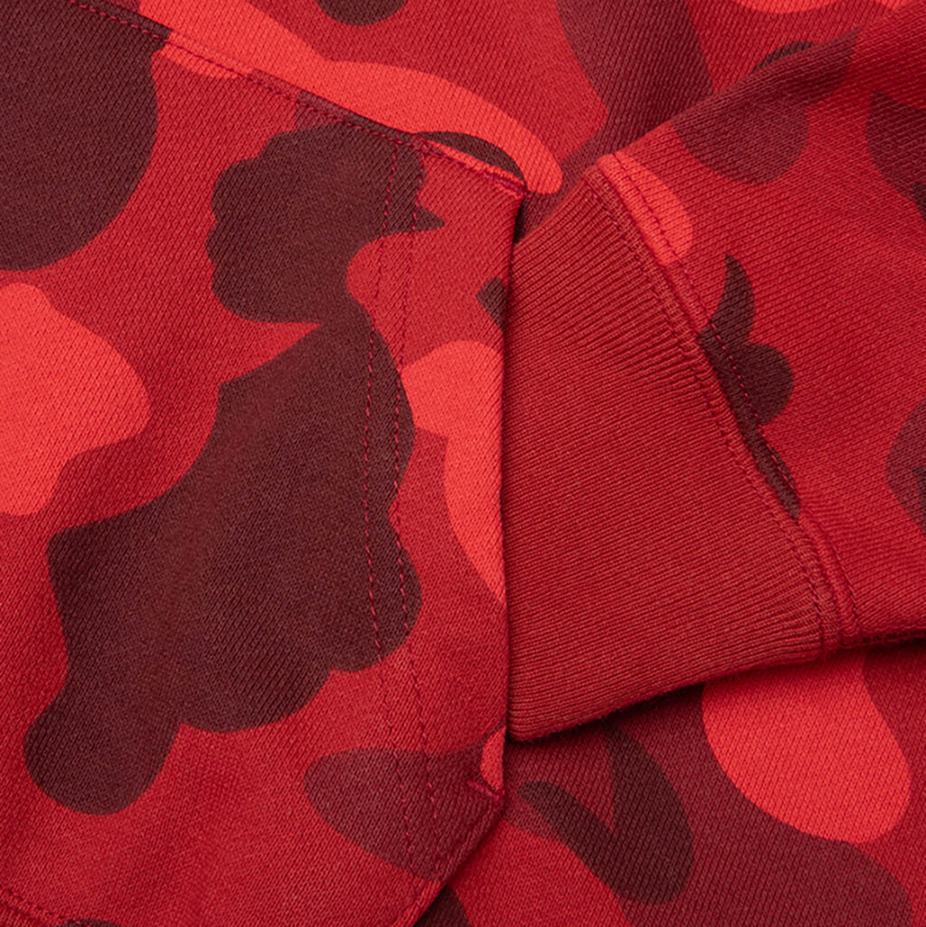 Kids Color Camo Ape Head Relaxed Fit Pullover Hoodie Red