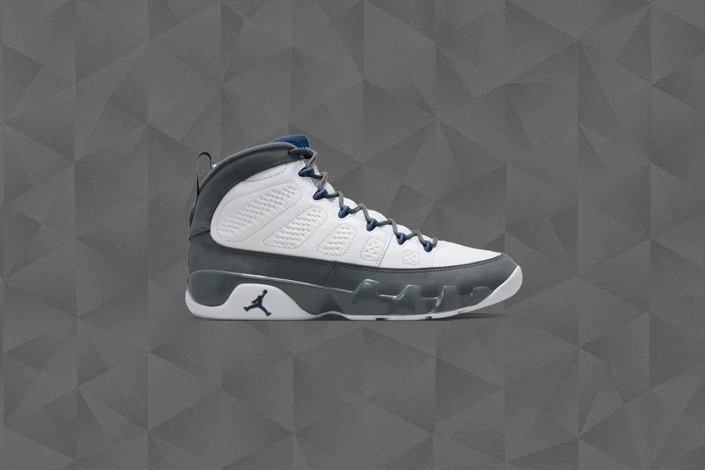 Air Jordan 9 Retro Flint Grey White French Blue Flint Grey