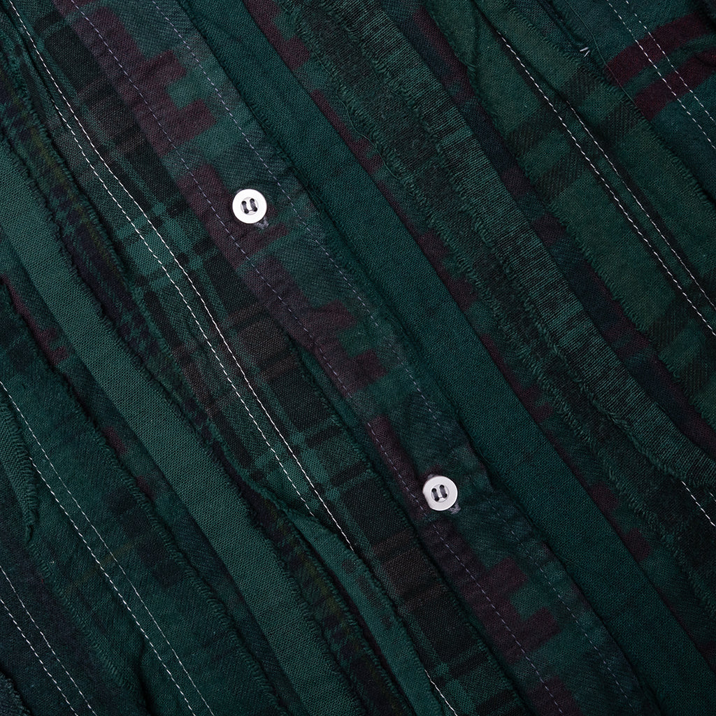 Over Dyed Ribbon Wide Shirt Green