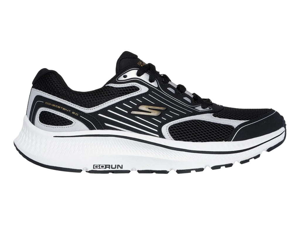 Tenis Skechers Run Consistent 20 Negro con Plata para Hombre