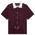 Embroidered Figure Shirt Wine