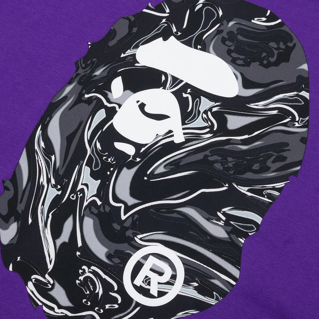 Marbling Camo Ape Head Relaxed Fit L S Tee Purple