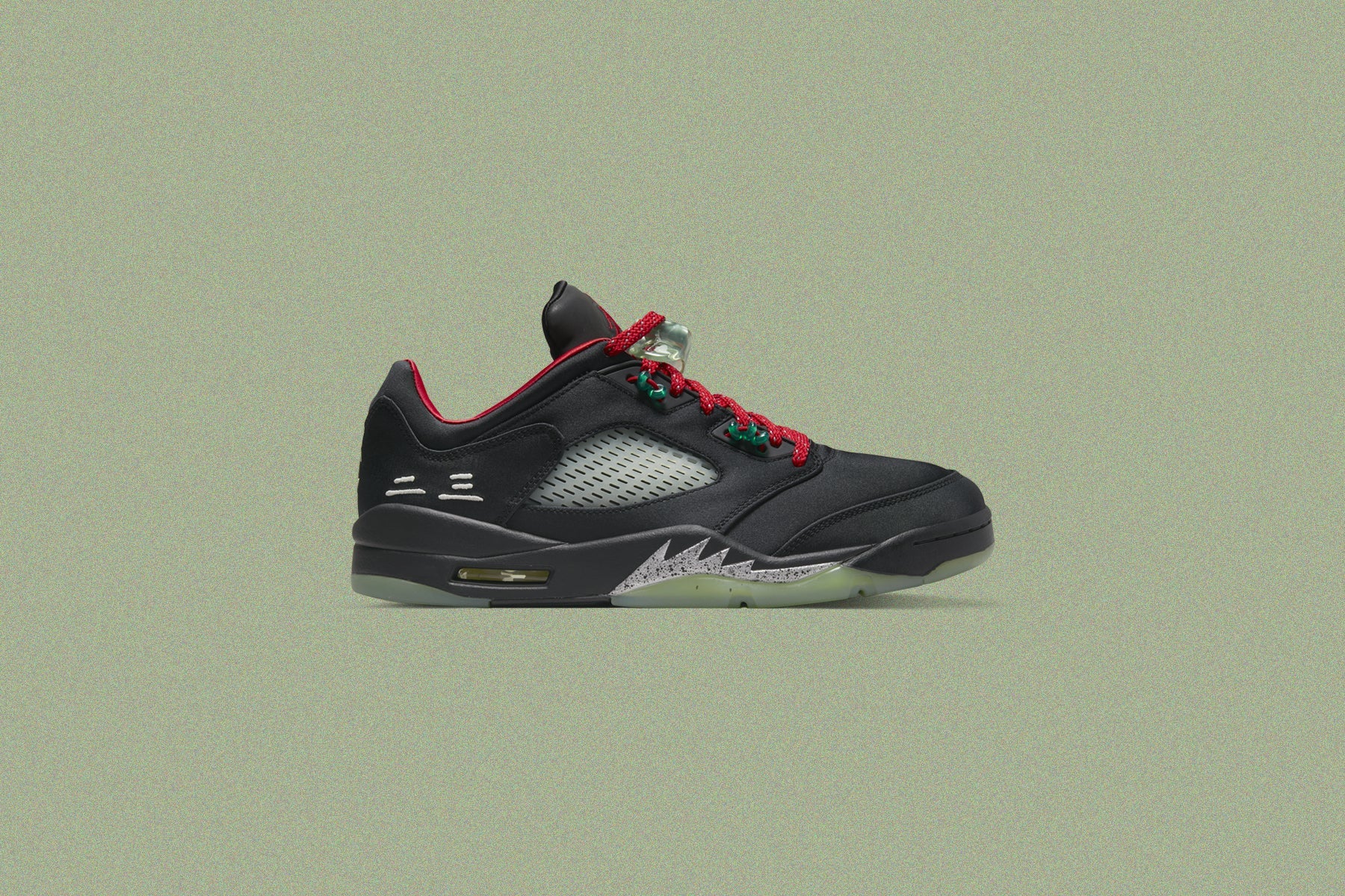 Air Jordan 5 Retro Low SP x CLOT Black Classic Jade Fire Red