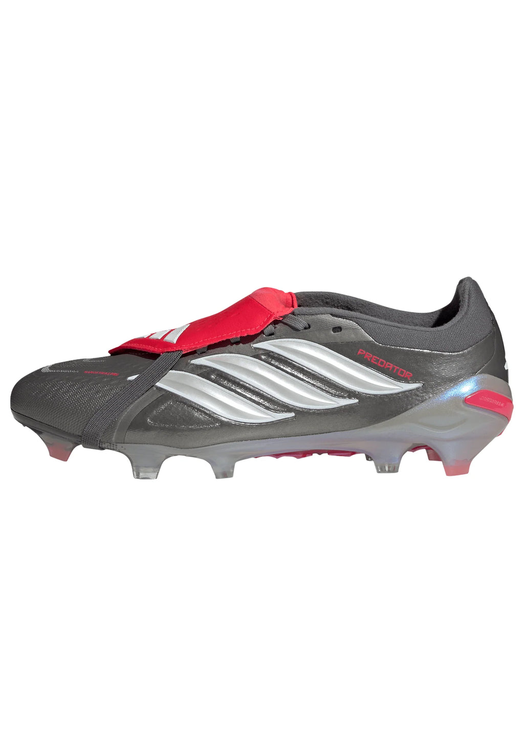 adidas Predator Pro Fold Over Tongue FG Mens Soccer Cleats Grey Red