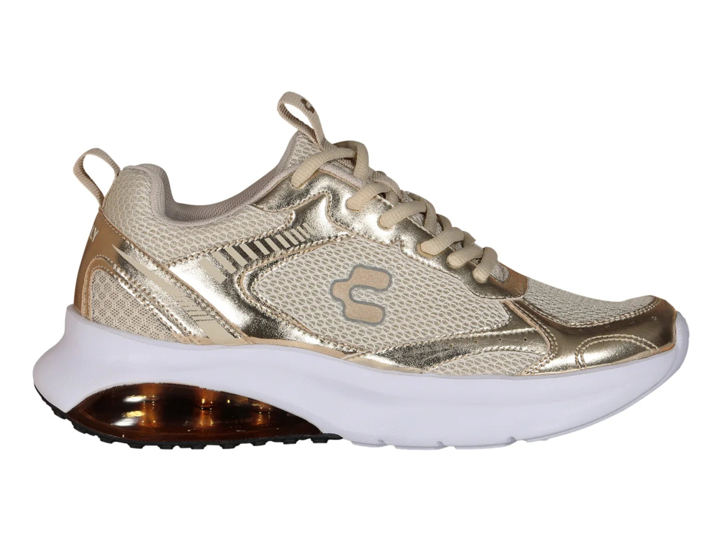 Tenis Charly Oro y Beige para Mujer