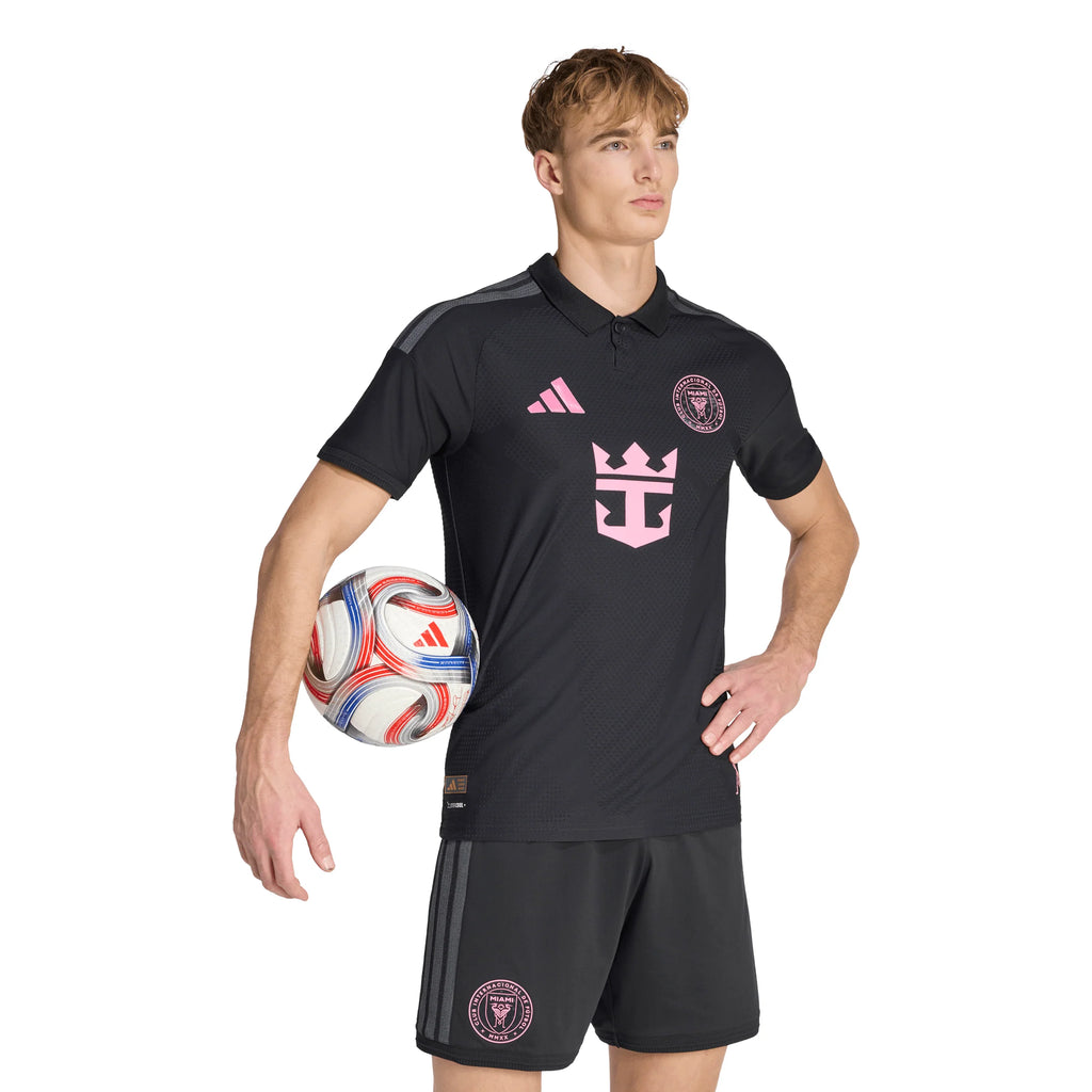 adidas Inter Miami CF Away Authentic Messi Mens Soccer Jersey 26 27 Black Pink