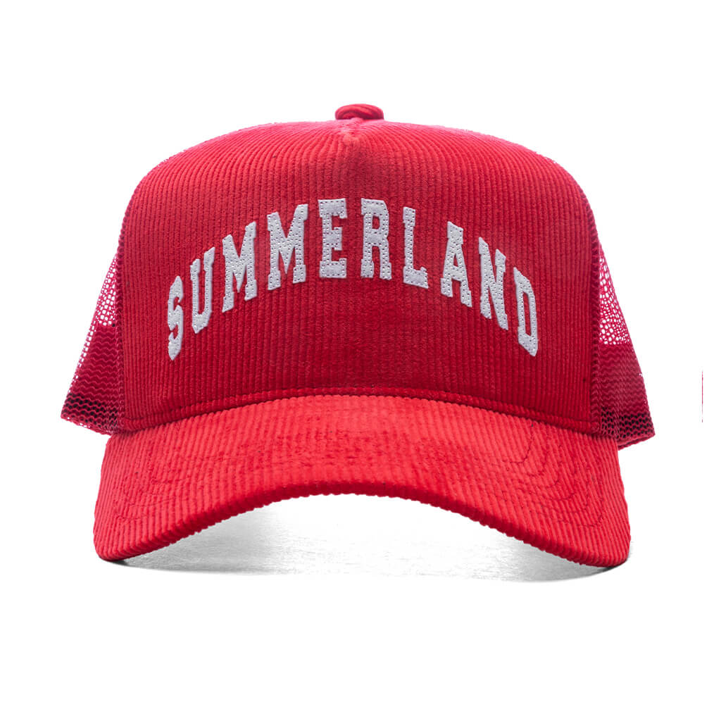 Summerland Corduroy Trucker Hat Cherry