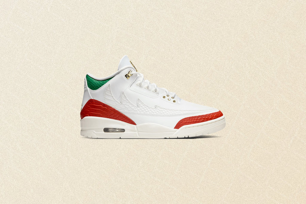 Air Jordan 3 Retro El Vuelo Summit White Metallic Gold Pine Green