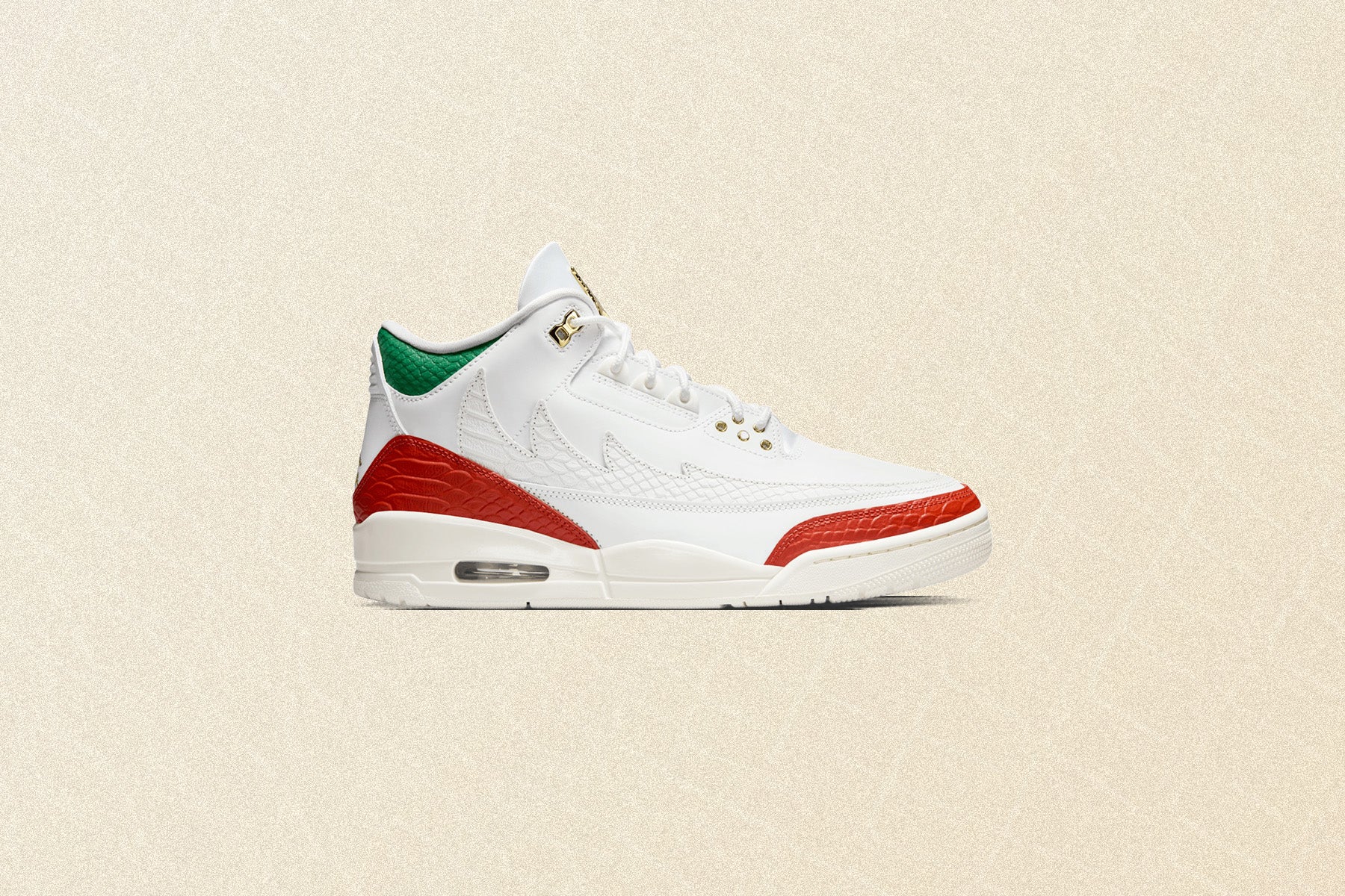 Air Jordan 3 Retro El Vuelo Summit White Metallic Gold Pine Green