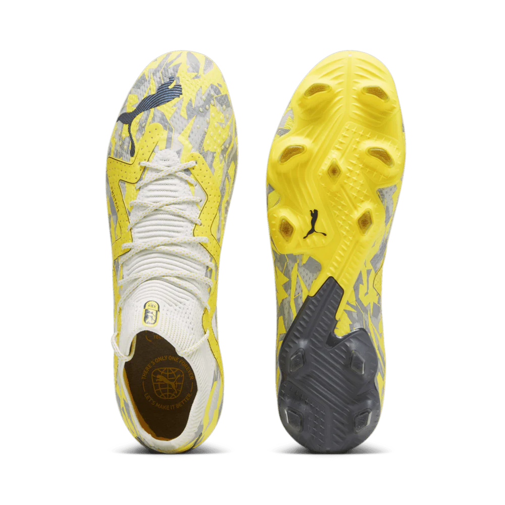 PUMA Future Ultimate FG AG Firm Ground Soccer Cleats Gray Asphalt Yellow