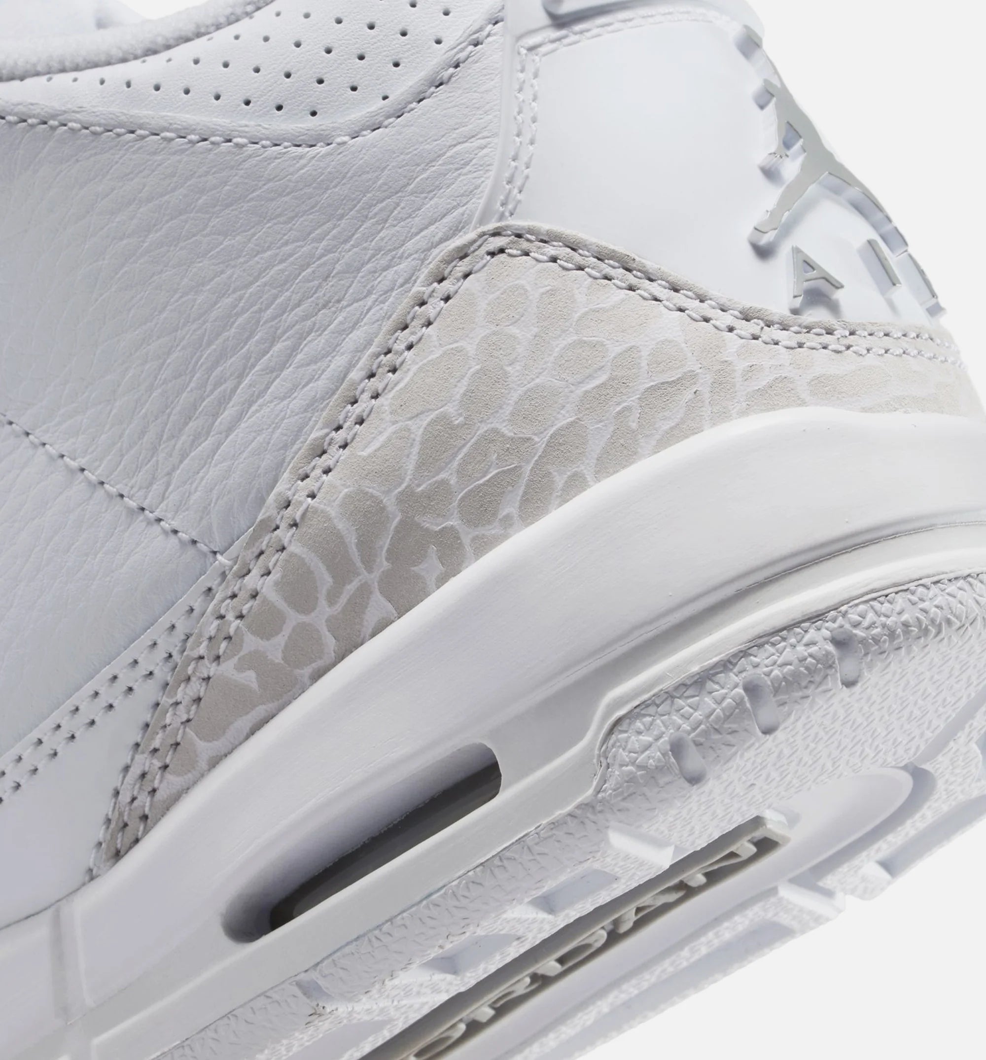 Air Jordan 3 Retro White And Silver Grade School Lifestyle Shoe White Metallic Silver Free Shipping