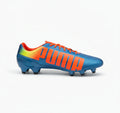 PUMA Evospeed 12 FG Firm Ground Soccer Cleats Blue Peach Yellow