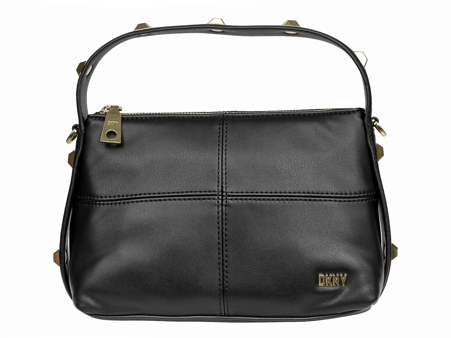 Bolso de Hombro DKNY Negro con Detalles Dorados para Mujer