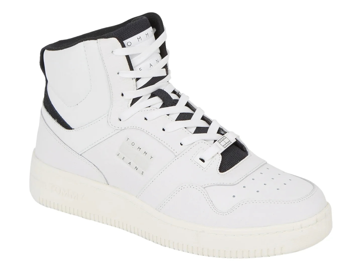 Tenis Tommy Hilfiger Basket Mid Leather Blanco para Hombre