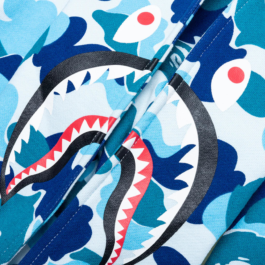 Kids Abc Camo Shark Zip Hoodie Blue