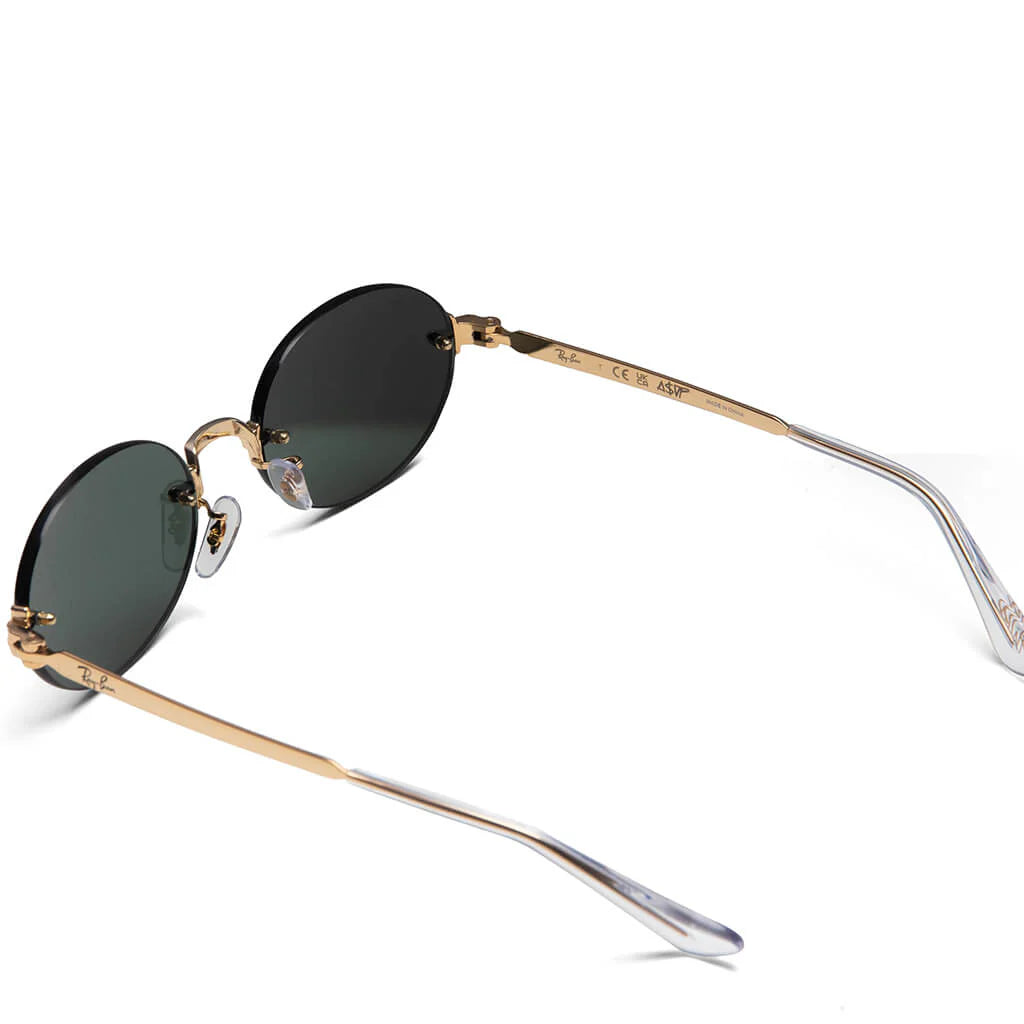 Ray Ban x AAP Rocky Rimless Oval Arista Dark Green
