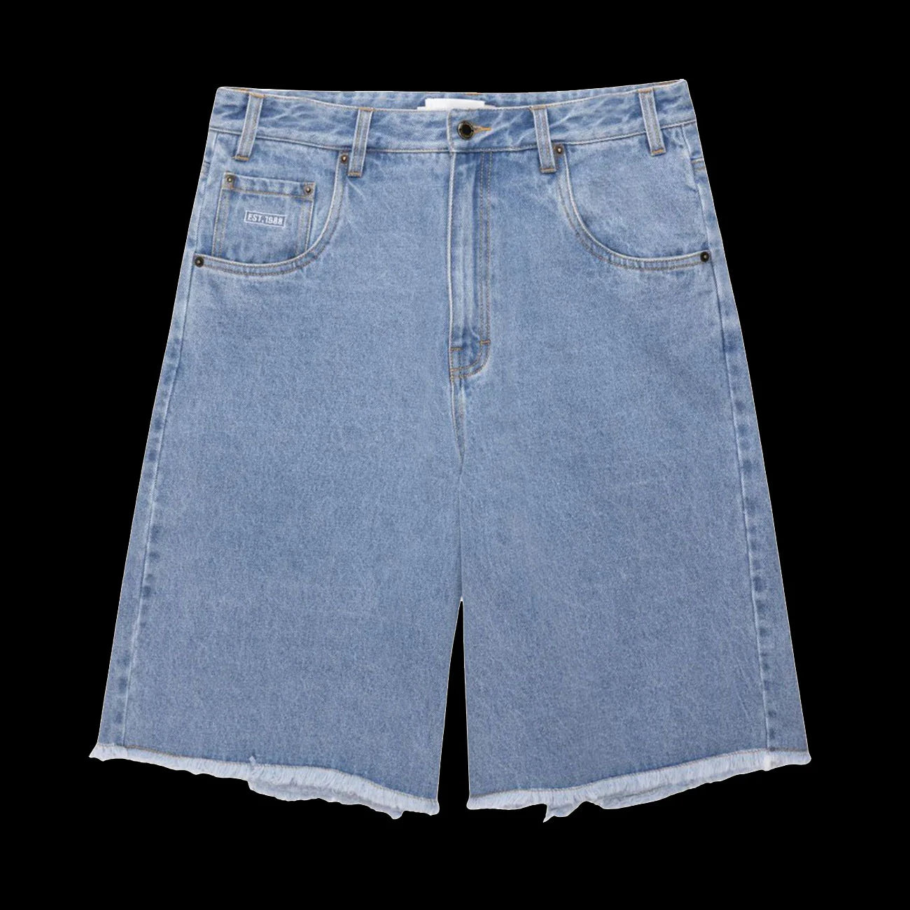 Honor The Gift Frayed Edge 11 Denim Bermuda Shorts Indigo Denim