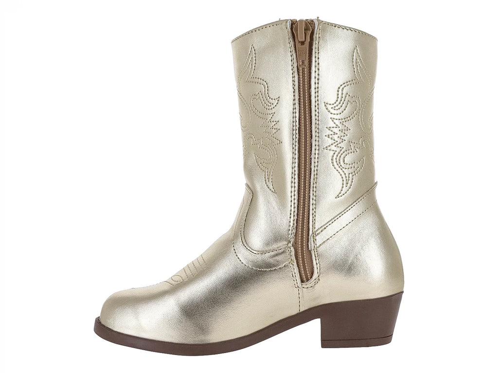 Botas Vaqueras Miroslava Oro Inglés para Niña