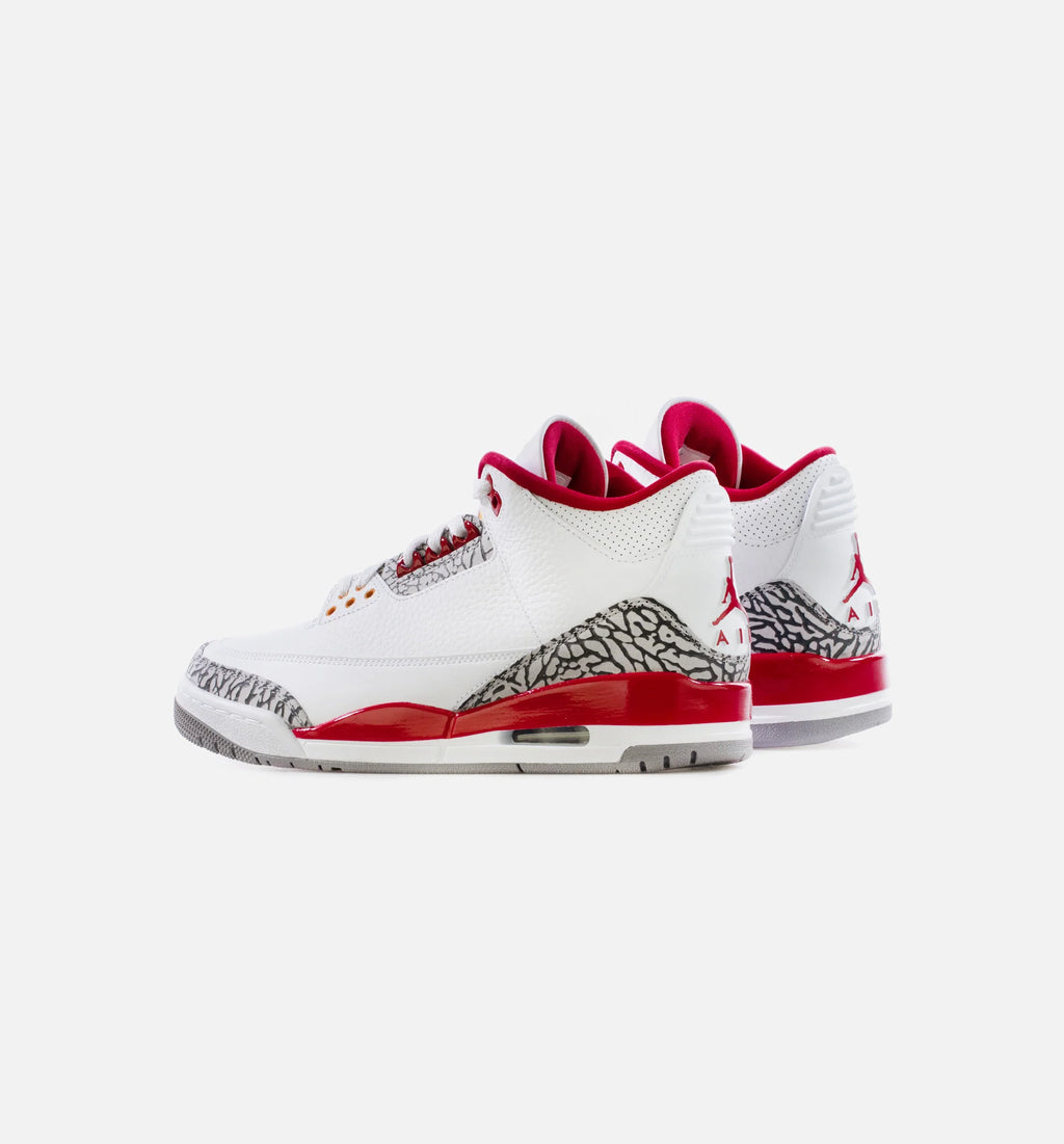 Air Jordan 3 Retro Cardinal Red Mens Lifestyle Shoe White Light Curry Cardinal Red Limit One Per Customer