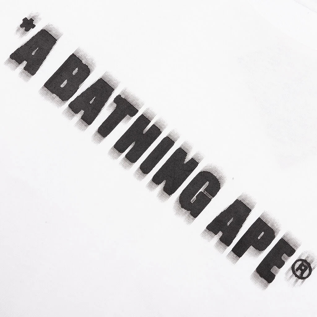 Spray Print Bathing Ape Logo Relaxed Fit Tee Black