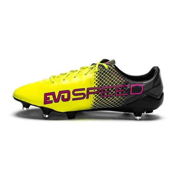 PUMA Evospeed 15 Tricks FG Firm Ground Soccer Cleats Pink Glo Safety Yellow