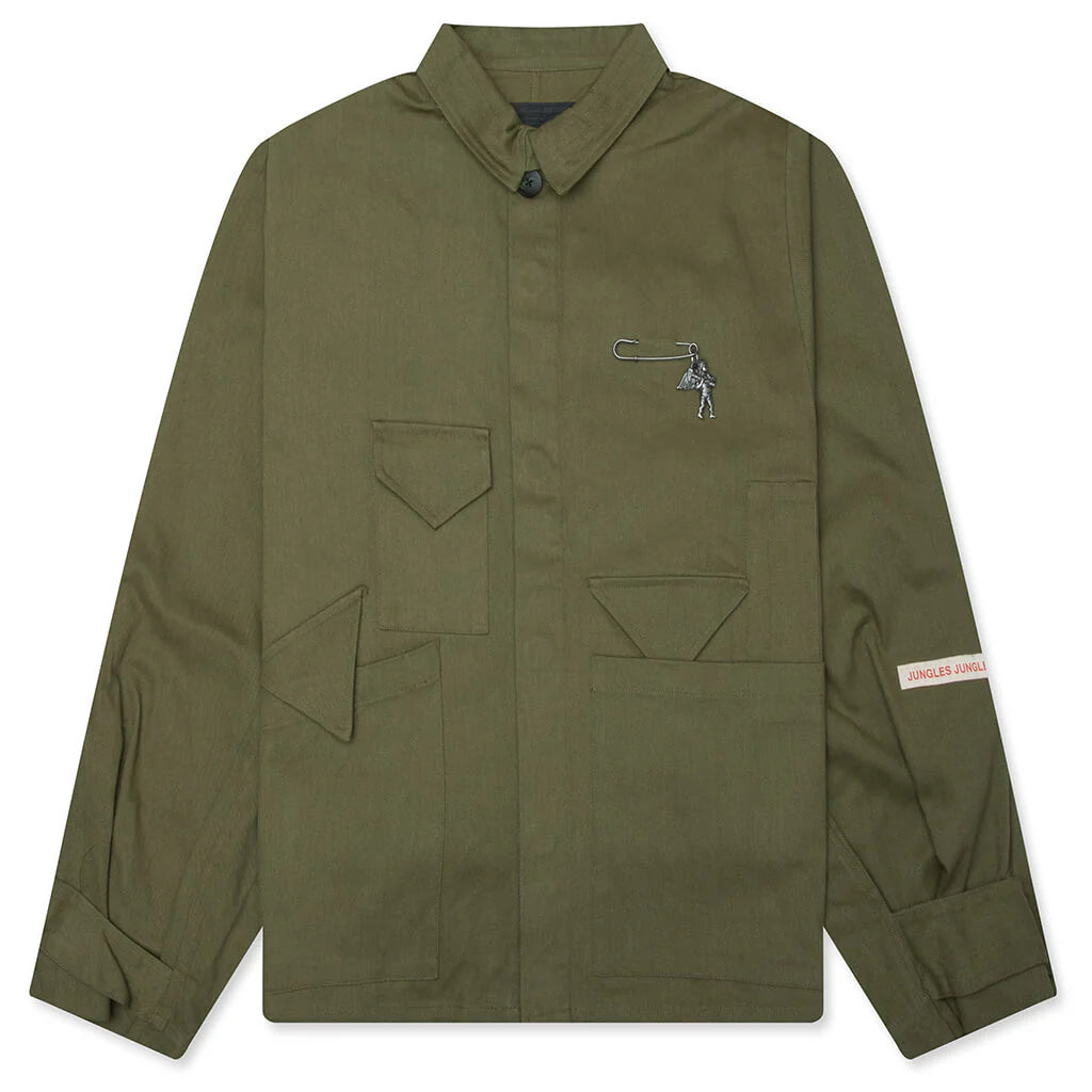 Pockets Boxy Jacket Green