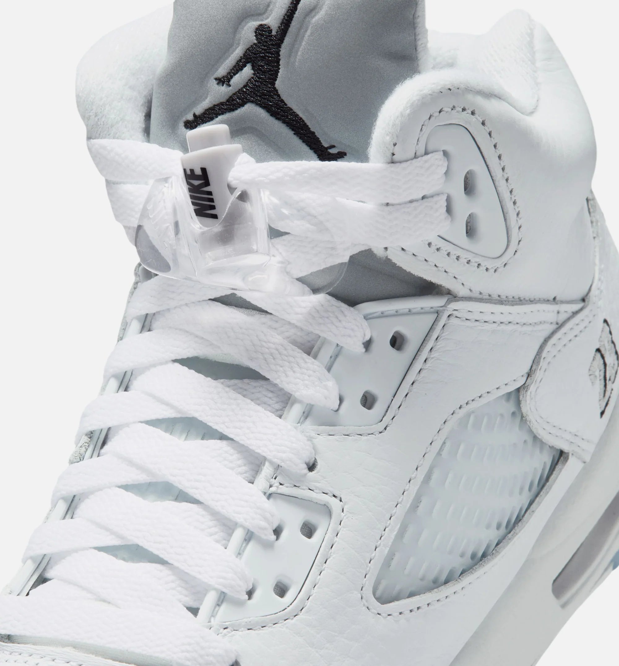 Air Jordan 5 Retro OG White Metallic Grade School Lifestyle Shoe White Black Metallic Silver Free Shipping