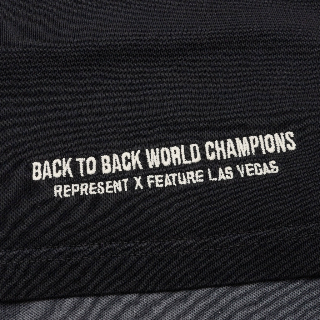 Feature x Represent Multi Logo T Shirt Stained Black