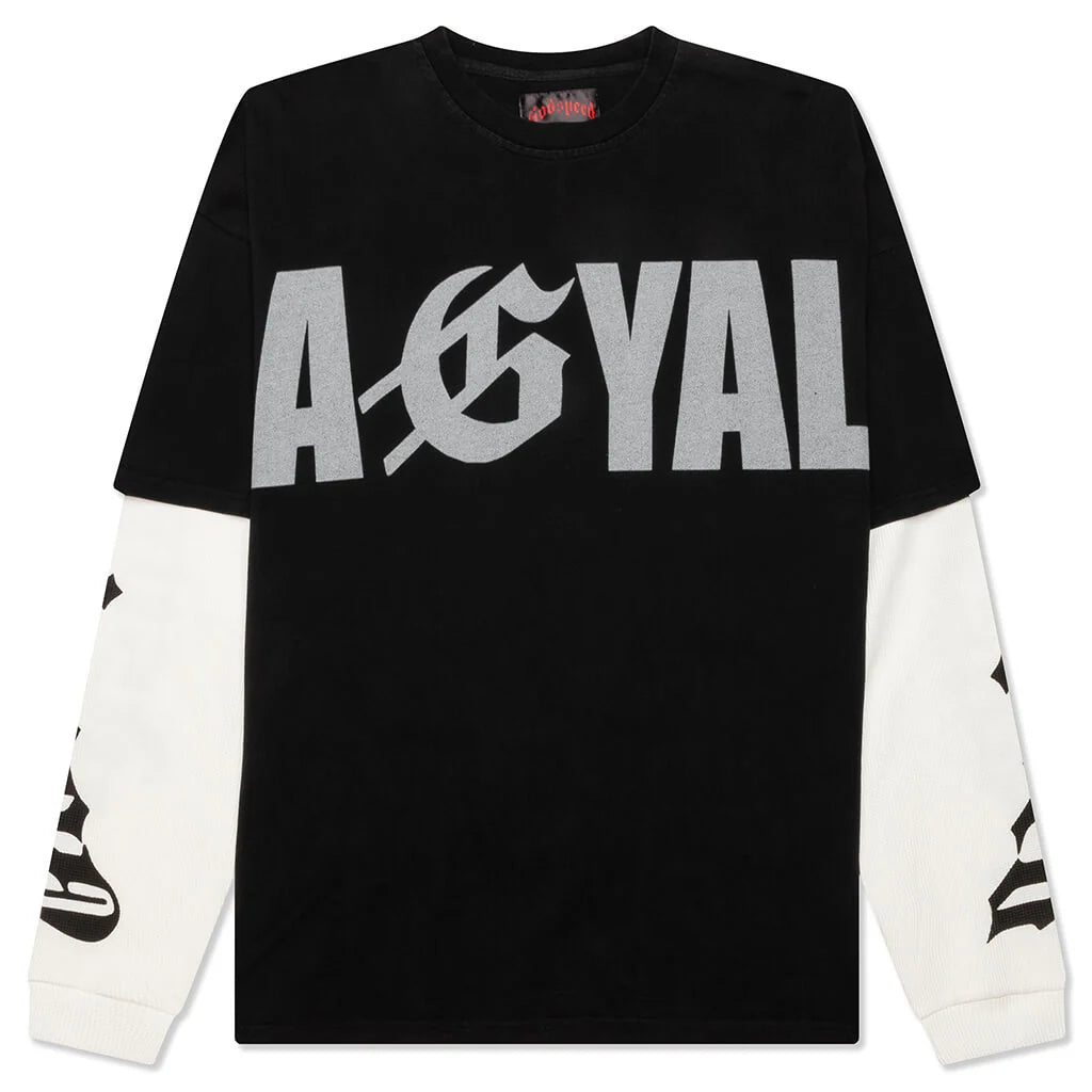 AGYAL Layered T Shirt Black Wash