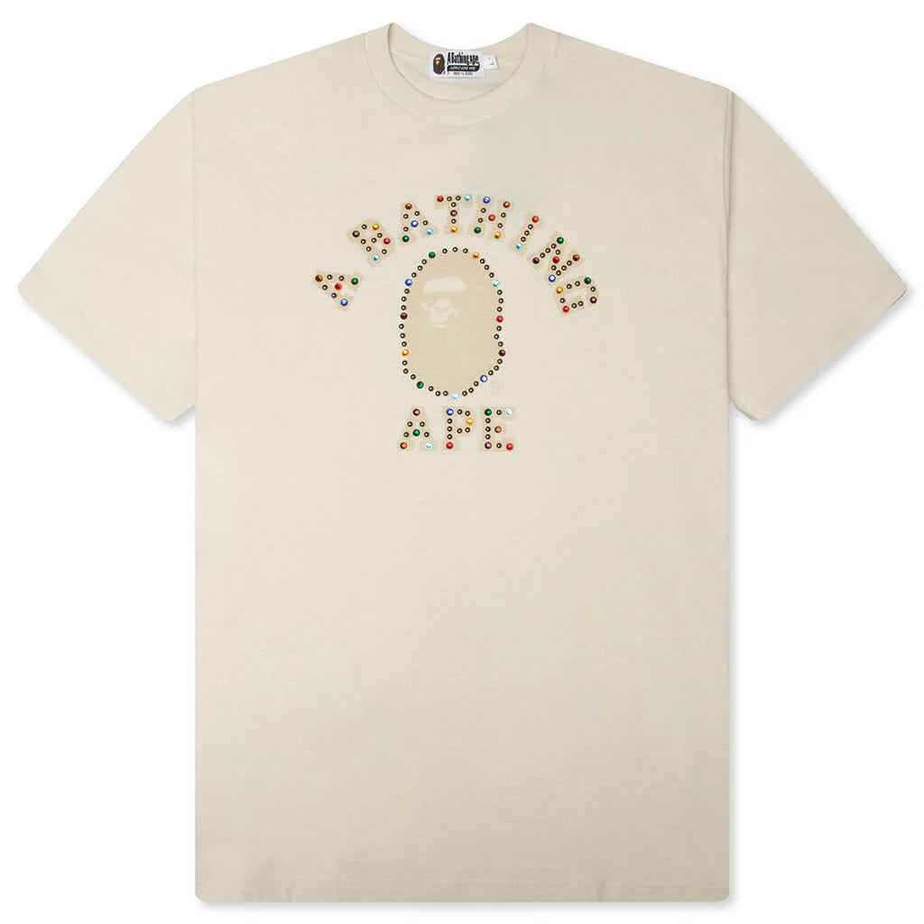 Color Stone College Relaxed Fit Tee White