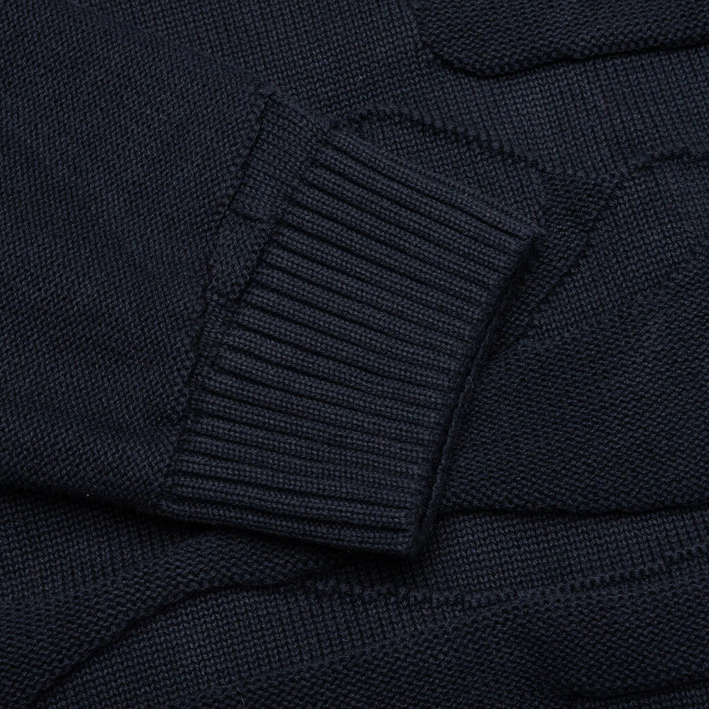 Landscaped Knitted Pullover Navy Blue