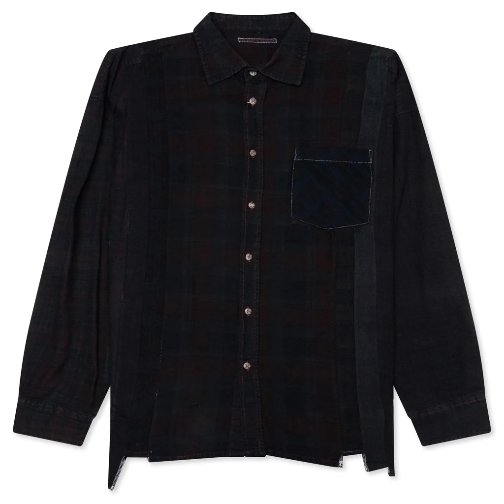 Over Dye 7 Cuts Wide Shirt Black