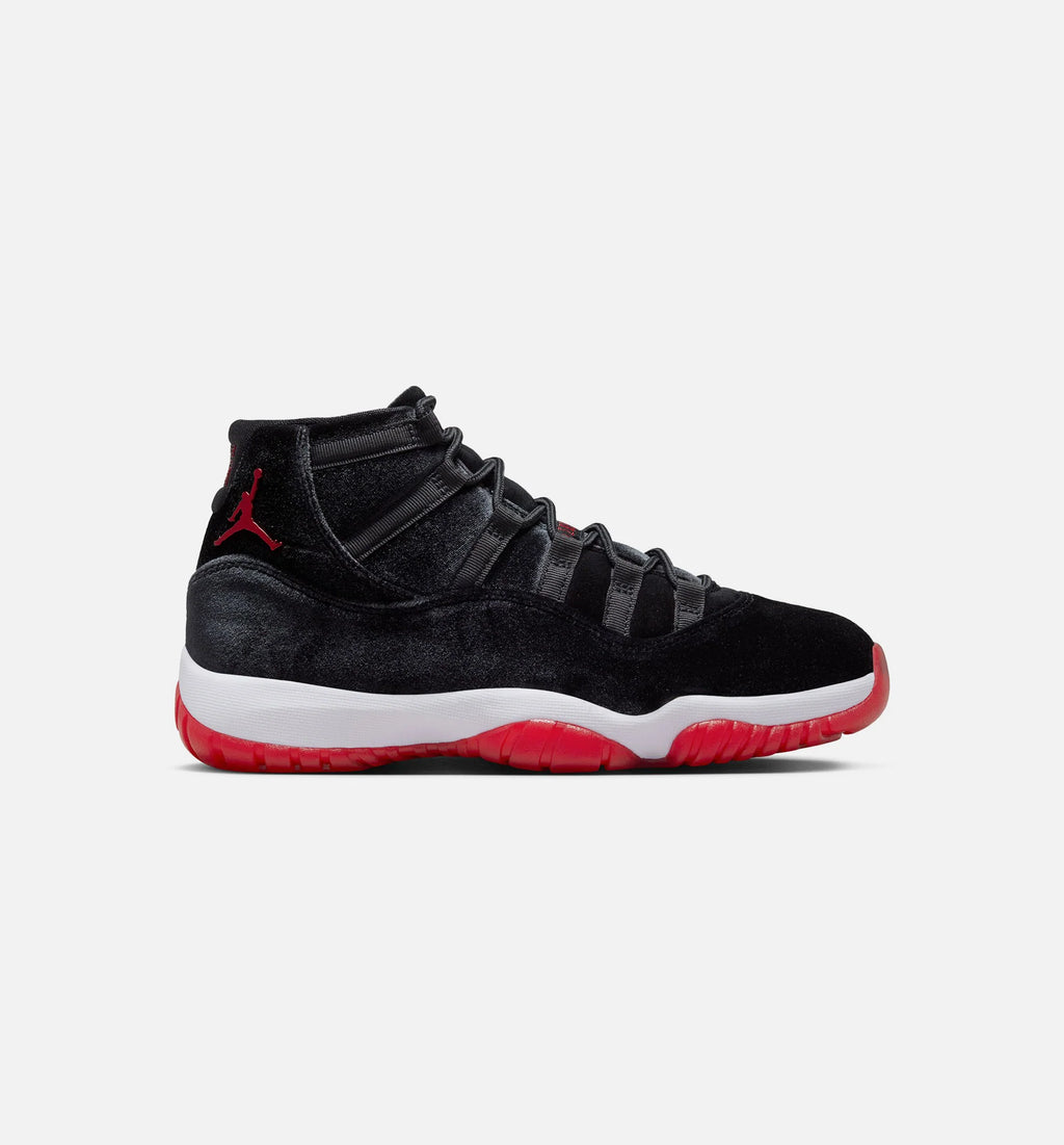 Air Jordan 11 Retro Bred Velvet Womens Lifestyle Shoe Black Gym Red White