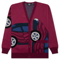 No Parking Knitted Cardigan Beet Red
